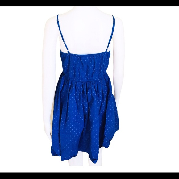 MANGO Casual Aztec Print Skater Dress With Sweetheart Neckline Blue Size Medium - Picture 4 of 10